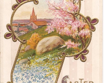 Vintage Easter postcard, embossed E. Nash Postcards, around 1910, never mailed