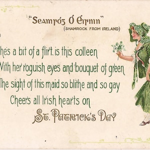 Carte postale ancienne de la Saint-Patrick, Shamrock from Ireland, 1910' - A2