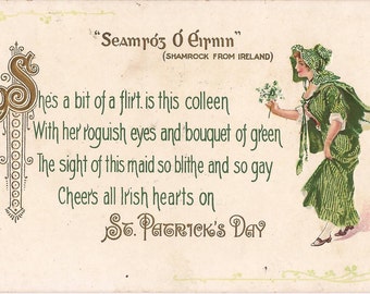 Shamrock from Ireland Saint-Patrick's Day Vintage postcard, 1910'