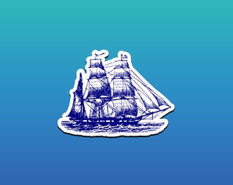 Sailing Ship Stickers, Nautical Stickers, Sailing Decals, Old Tall Sailing Ship, Nautical Car Decals, Nautical Stickers