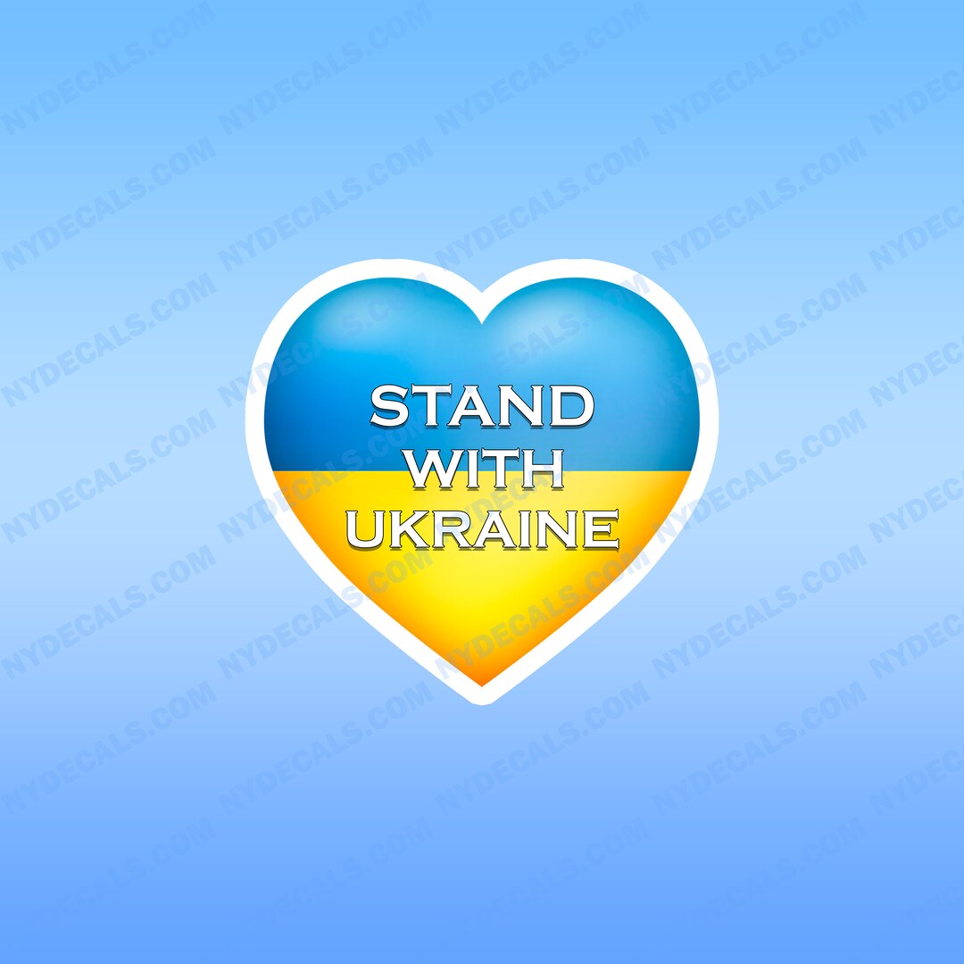 Stand With Ukraine Decal, Ukraine Sticker, Ukraine Flag, Stand With
