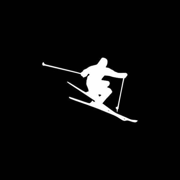 Skier Decal , Skiing Decal, Skier Sticker Car Decal Skiing Car Decals, Skier Yet Tumbler Bumper Sticker Window Wall Laptop Tablet