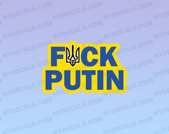 Ukraine Decal, F*ck Putin Decal,Weatherproof Ukraine Sticker, Ukraine Flag, Stand with Ukraine Stickers Vinyl Decal, Ukraine War Decal