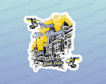 Ukraine Decal, F*ck Putin Decal,Weatherproof Ukraine Sticker, Ukraine Flag, Stand with Ukraine Stickers Vinyl Decal, Ukraine War Decal
