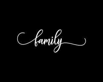 Calcomanía familiar, pegatina para portátil familiar, calcomanía para coche, calcomanía con la palabra "Familia", calcomanía de pared familiar, decoración familiar