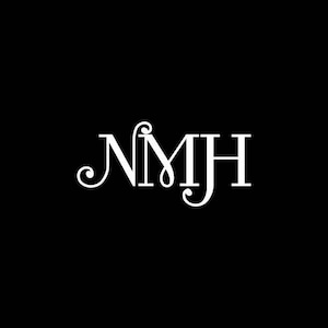 May include: White text logo with the letters "NMJH" in a stylized font.