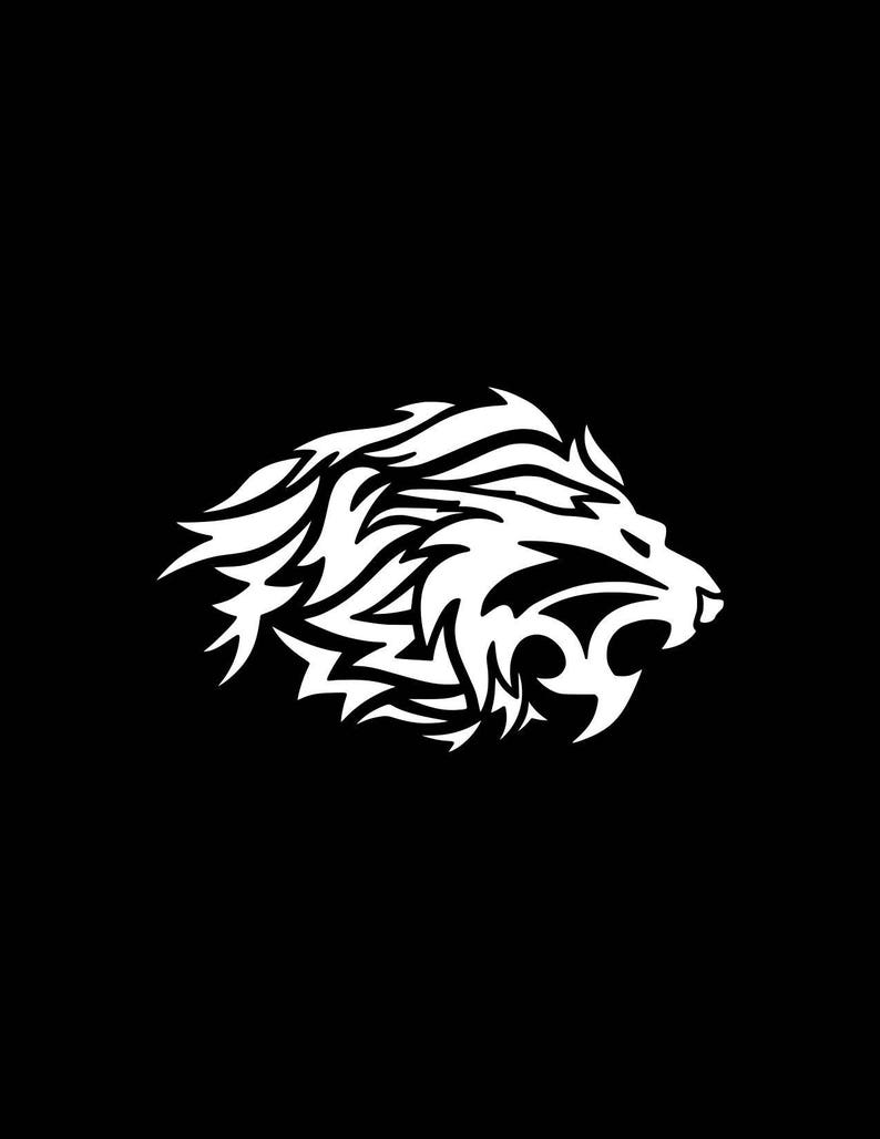 Lion Decaltribal Lion Decalwall Decallion Car Etsy