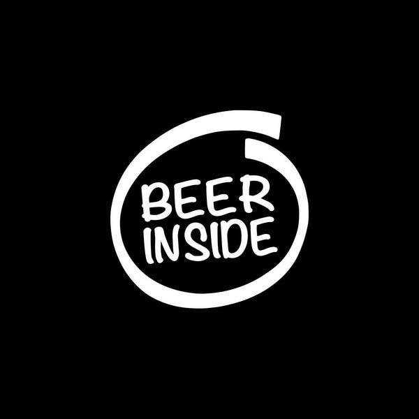 Beer Inside Decal Beer Inside Vinyl Decal Yeti Tumbler Cooler Window Bumper Yeti Cooler Decal Sticker Laptop Tablet Wall Window Vinyl Decal