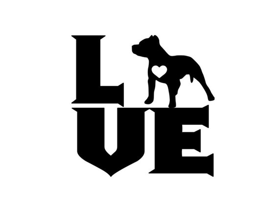 Peace for Pitbulls vinyl decal//sticker dog animal pet Pitbull breed cute love
