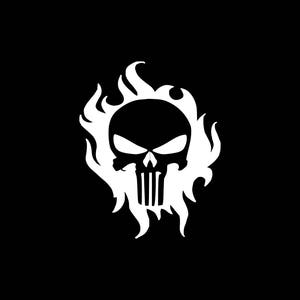 Skull Decal Skull and Flames Car Decal Skull Sticker Skull Car Decal Flame Decal Burning Skull Decal Sticker Car Truck Window Bumper Wall