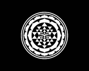 Sri Yantra Decal,Sri Yantra Chakra Sticker Decal,Meditation Decal Meditate,Protection Symbol, Sacred Geometry Symbols Vinyl Decals,Stickers