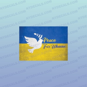 Peace for Ukraine, Stand with Ukraine Decal, Ukraine Sticker, Ukraine Flag, Stand with Ukraine Stickers Vinyl Decal