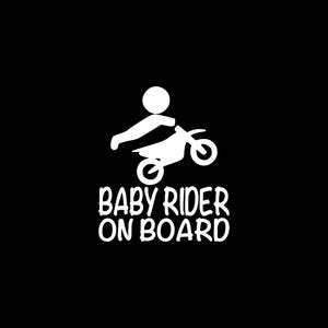Baby Rider On Board Decal Dirt Bike Decal Dirt Biking Kid On Board Car Decal Baby On Board Car Decal Window Decal Wall Decal Laptop Tablet