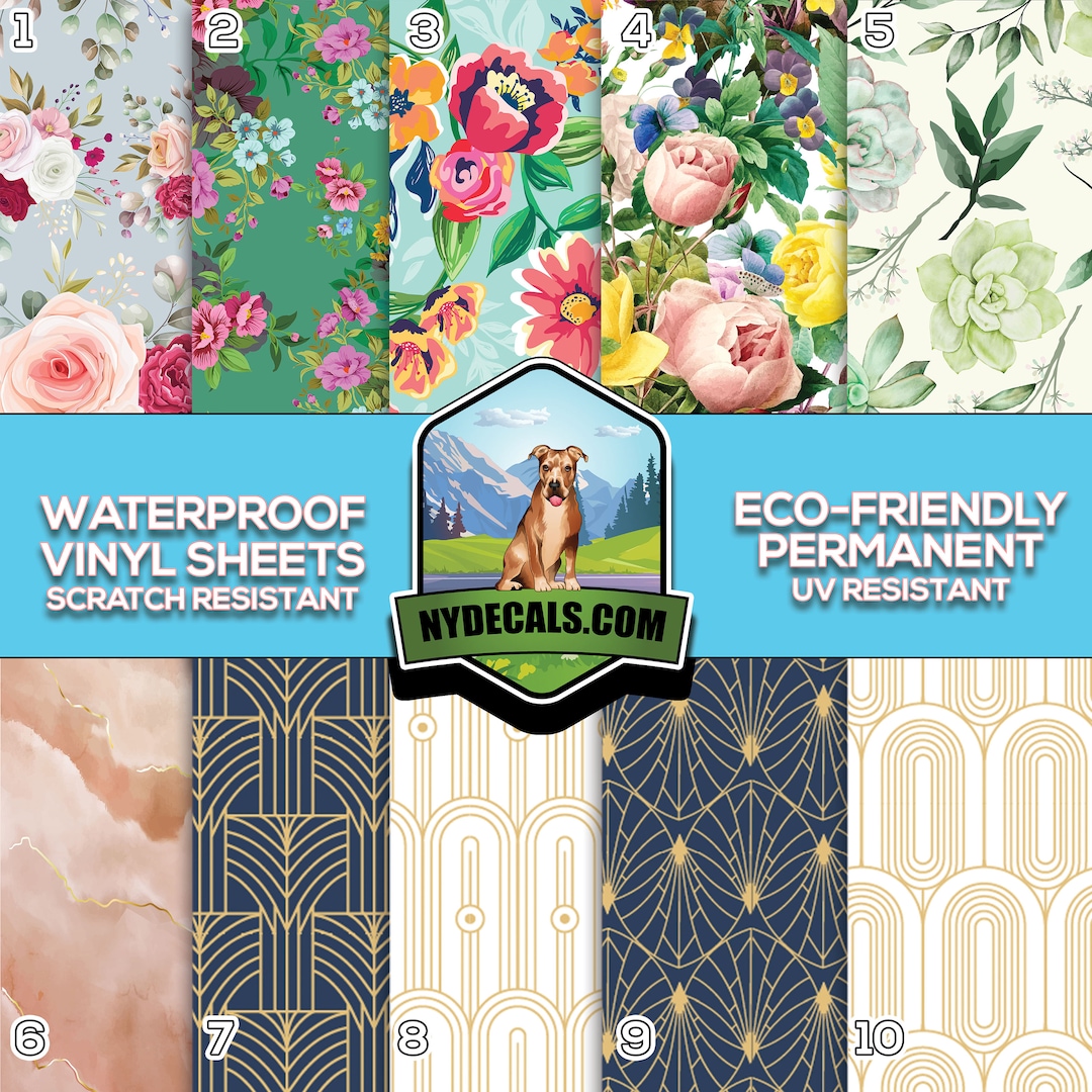 Pattern Vinyl Sheets, Permanent Outdoor Adhesive Vinyl Sheets,floral ...