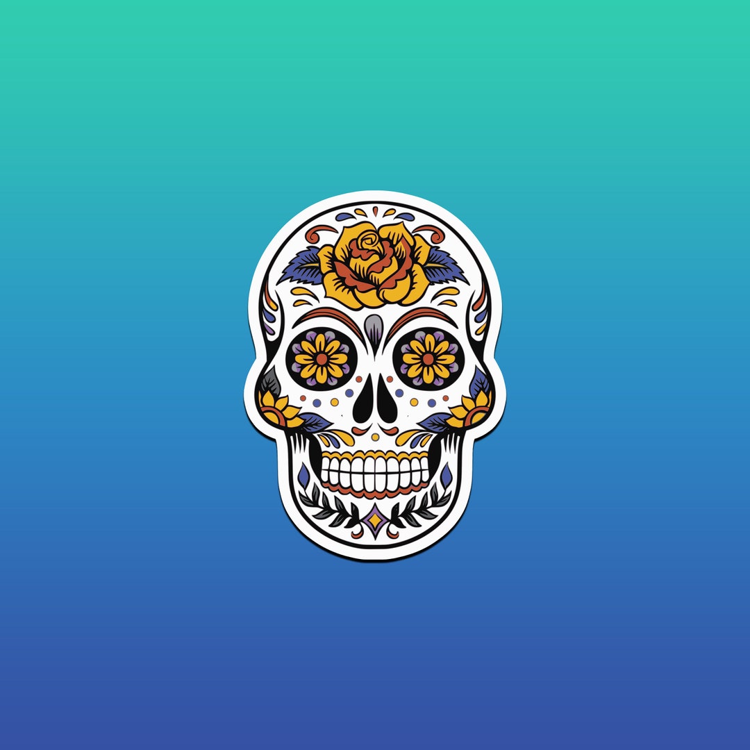 Sugar Skull Sticker Sugar Skull Decal Day of the Dead Sugar Etsy