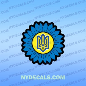 Stand with Ukraine Sunflower Decal,Stand with Ukraine Sticker, Ukraine Sticker, Ukraine Coat of Arms, Ukraine Flag Sticker Sunflower Vinyl
