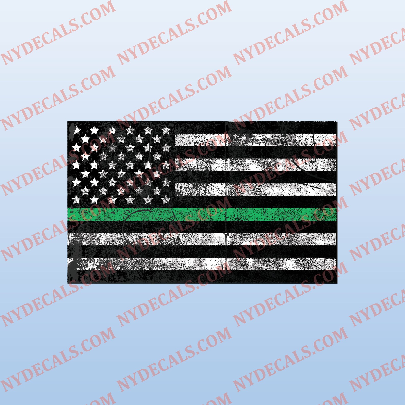 Thin Green Line Flag Decal ,military Decal, Weathered American Military ...