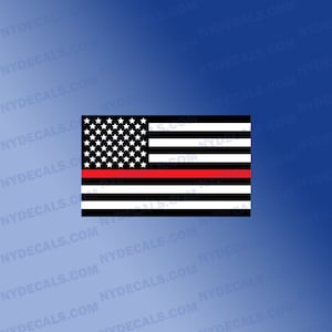 Thin Red Line Flag Decal , Firefighter Decal, American Flag Decal , Firefighter Stickers , Thin Red Line Sticker, Firefighter Car Decals