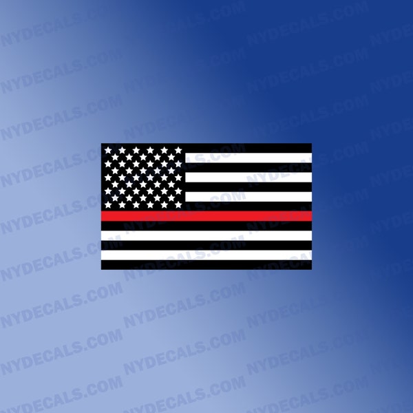 Thin Red Line Flag Decal , Firefighter Decal, American Flag Decal , Firefighter Stickers , Thin Red Line Sticker, Firefighter Car Decals