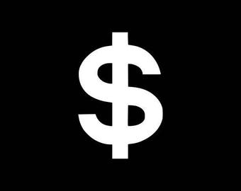 Op de afbeelding: Een wit dollarteken op een zwarte achtergrond.