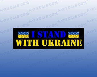 We Stand With Ukraine Vinyl Sticker Decal - 6" X 4.5" Bumper Sticker, Waterproof & Scratch Resistant For Car, Laptop, Window - View #9