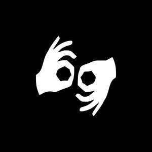 Interpreter Decal,Interpreter Sign Language Sign Decal Car Decal Laptop Tablet Window Wall etc..