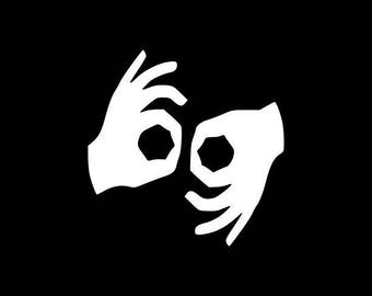Interpreter Decal,Interpreter Sign Language Sign Decal Car Decal Laptop Tablet Window Wall etc..