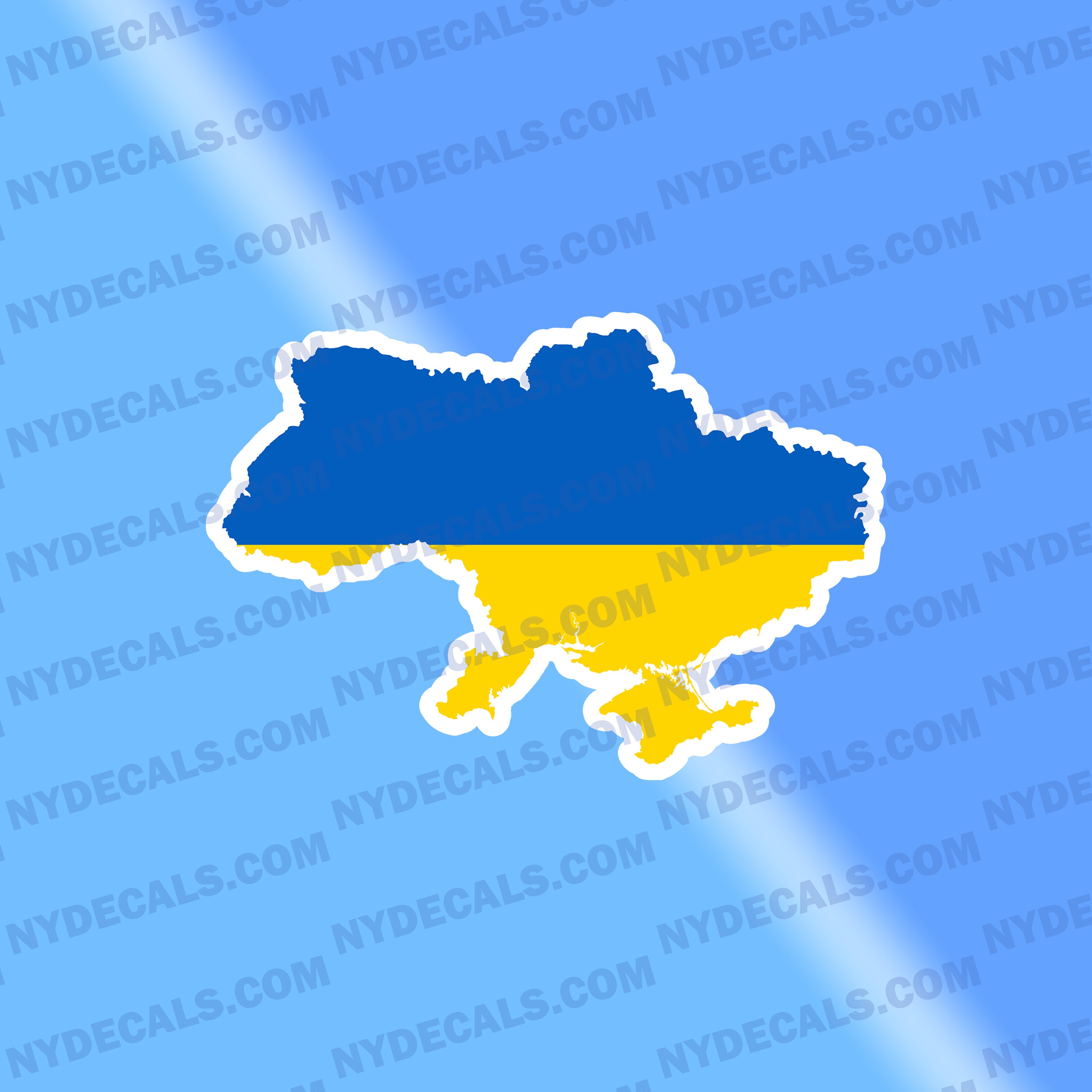 Autocollant Ukraine Drapeau-carte - Vinyle Extérieur 11,2x7,6cm - Pour Voiture, Casque, Vitre