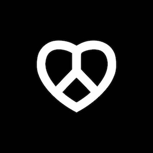 Peace Sign Heart Decal - Peace Love Symbol Vinyl Decal Peace Symbol Sticker  Peace Sign Phone Decal, Peace Car Sticker Laptop Yeti Tumbler