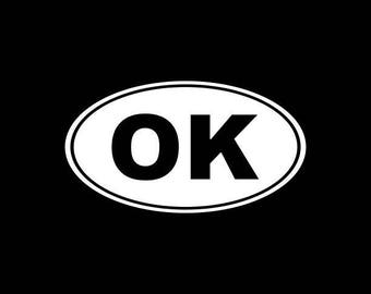 Oklahoma State Decal,OK State Decal,Oklahoma State Decals Stickers Vinyl Die-Cut Car Decals,Home State Decals