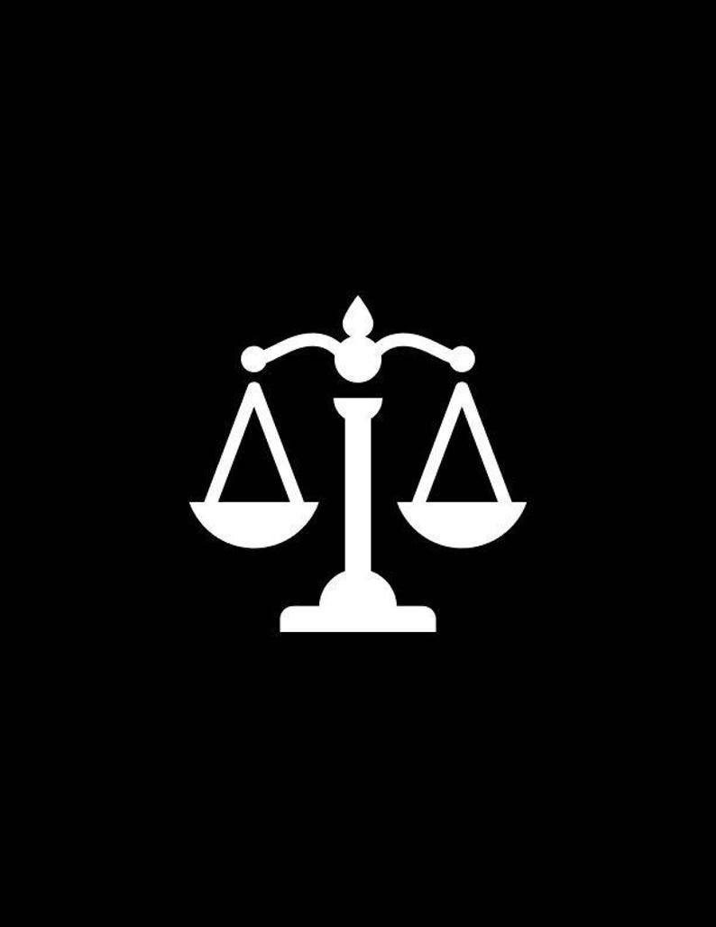 Law Scale Decal Justice Scalescale of Justice Vinyl Decal Etsy