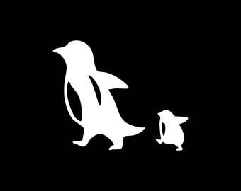 Penguins Decal Mom And Baby Decal Cute Penguin Vinyl Decal Parent and Baby Cute Decal Car Decal Truck Laptop Tablet etc.