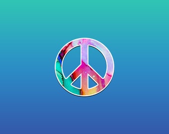 Peace Sign Decal, Watercolor Peace Symbol,Peace Vinyl Decal,Peace Sign Sticker, Peace Sign Phone Decal,Peace Car Sticker Laptop Yeti Tumbler