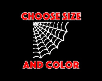 Spider Web Decal Web Sticker Car Window Wall Bumper Tablet Spider Web Corner Die Cut Sticker etc...