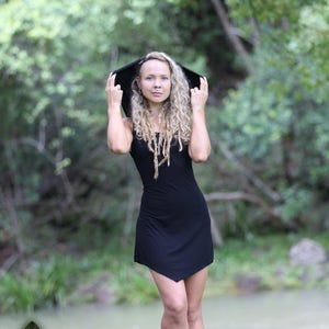 Robe fée à capuche, robe bohème, robe elfique, robe lutin, robe gothique, vêtements Burning Man, robe tribale, robe rave, robe hippie