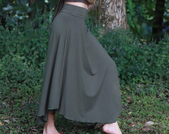 Long Boho Maxi Skirt, Festival Hippie Style, Fairy Pixie Outfit, Elven Stretchy Comfortable Waistband