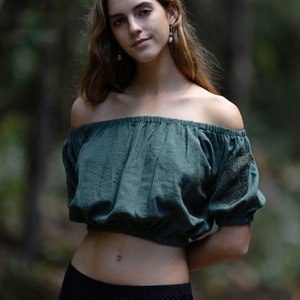 Boho Top, Gaia Top, Off Shoulder Top, Peasant Top, Hippie Top, Cotton Blouse, Puffed Sleeves Top, Renaissance Top, Vintage Top, Festival Top