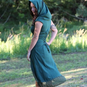 Elven Dress, Pixie Dress, Fairy Dress, Short to Long Dress, Boho Dress, Festival Dress, Bohemian Dress, Hooded Maxi Dress, Hippie Dress