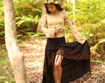 Festival Fairy Skirt, Boho Pixie Fairy Clothing, Elven Hippie Goddess Princess Outfit