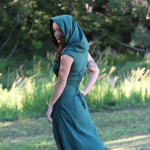 Elven Dress, Arwen Dress, Pixie, Cosplay Fairy Dress, Short to Long Dress, Boho Dress, Festival Dress, Bohemian Dress, Hooded Maxi Dress