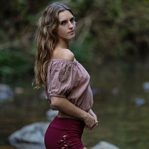 Boho Top, Off Shoulder Top, Gaia Top, Peasant Top, Hippie Top, Cotton Blouse, Puffed Sleeves Top, Renaissance Faire, Vintage Style, Festival