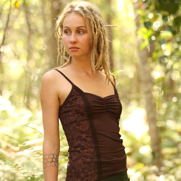 Boho Tank Top, Empress Lace Top, Lace Top, Hippie, Elven Clothing, Gothic Clothing, Faerie Top, EDM, Psytrance Clothing