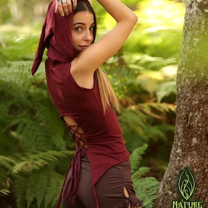 Pixie Hood Top, Faerie Top, Festival Top, Steampunk Clothing, Rave Top, Psytrance Clothing, Fairy Top, Pixie Clothing, Psytrance Top,