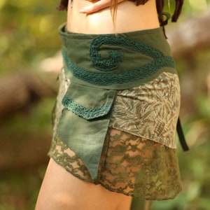 Pixie Clothing, Forest Faerie Skirt, Mini Skirt, Pixie Skirt, Faerie Skirt, Elven Skirt, Tribal Skirt, Festival Mini Skirt, Fairy Skirt