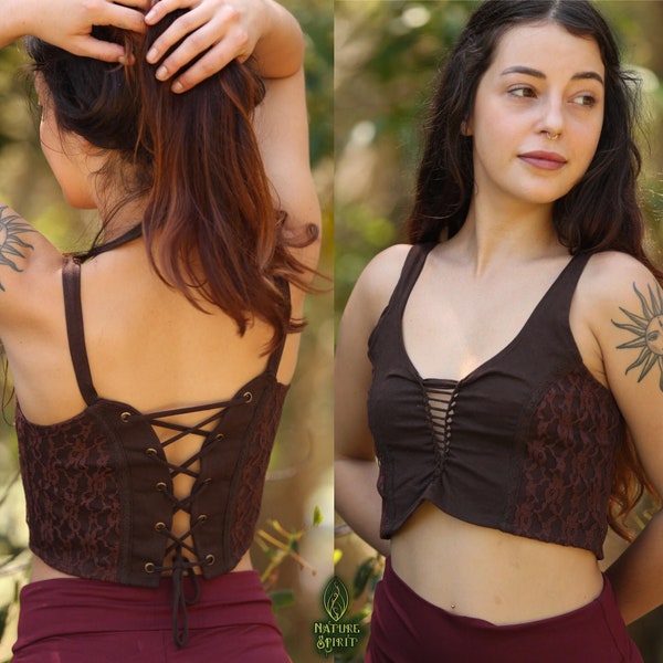 Festival Top, Mia Lace Crop Top, Boho Top, Cosplay, Yoga Top, Festival Clothing, Boho Clothing, Pixie Top, Fairy Top, Pixie Clothing, Elven