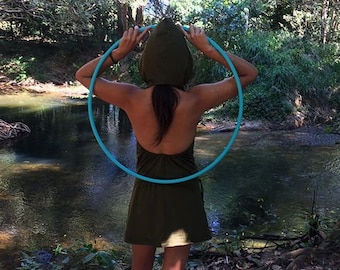 Pixie Hood Dress, Festival Boho Faerie Clothing, Backless Fairy Tribal Elven Outfit