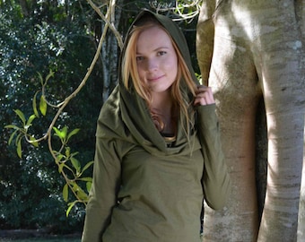 Boho Langarm Hoodie, Pixie Faerie Boho Style, Yoga Hoodie Pullover