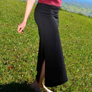 Maxi Split Skirt, Long Stretch Skirt, Long Jersey Skirt, Festival Clothing, Bohemian Skirt, Gothic Skirt, Belly Dancing Skirt, Boho Skirt