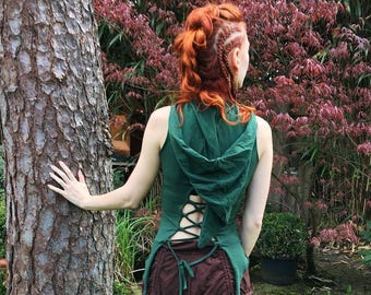 Capucha Pixie Festival, atuendo rave de hada vikinga, estilo psytrance de hada para Burning Man