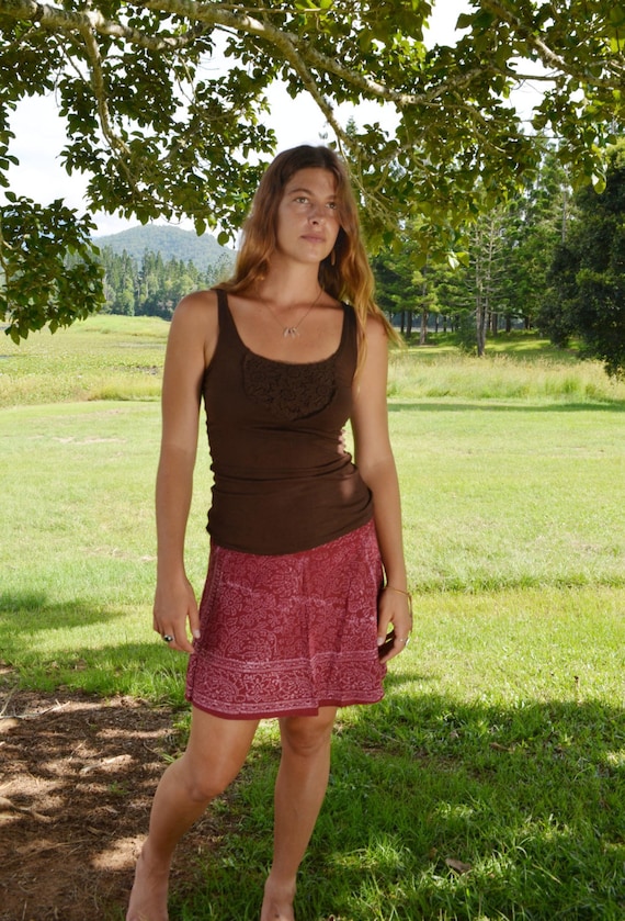 mini wrap skirt boho